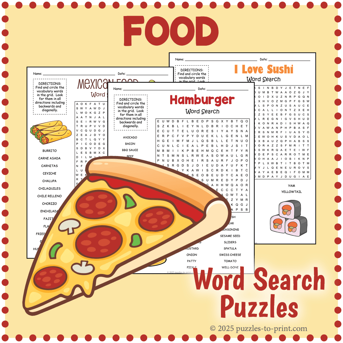 The Twelve Days Of Fast Food Word Search Pages Of Puzzles