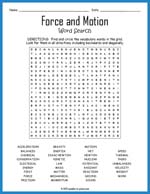 Force and Motion Word Search Thumbnail