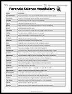 Forensic Science Vocabulary thumbnail
