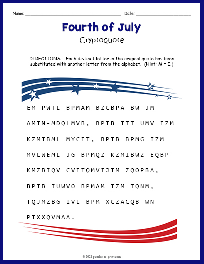 Fourth of July Cryptoquote