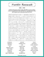 Franklin Roosevelt Word Search Thumbnail