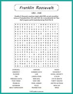 Franklin Roosevelt Word Search Thumbnail