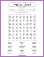 Frederic Chopin Word Search Thumbnail