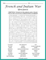 French and Indian War Word Search Thumbnail