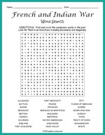 French and Indian War Word Search Thumbnail