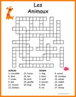 French Animals Crossword thumbnail