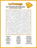 French Cheese Word Search thumbnail