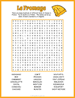 French Cheese Word Search thumbnail