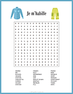 French Clothing Word Search thumbnail