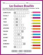 French Colors Word Scramble thumbnail