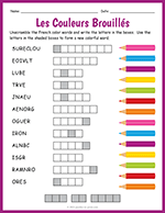 French Colors Word Scramble thumbnail