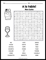 French Dining Word Search thumbnail