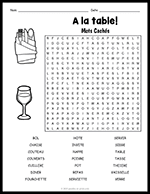 French Dining Word Search thumbnail