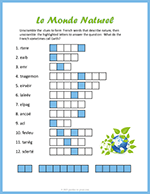 French Nature Word Scramble thumbnail