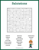 French Salutations Word Search thumbnail
