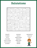 French Salutations Word Search thumbnail