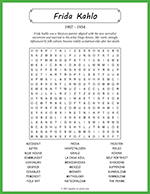 Frida Kahlo Word Search thumbnail