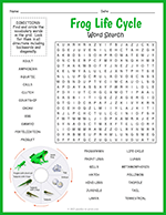 Frog Life Cycle Word Search thumbnail
