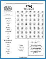 Frog Word Search Thumbnail