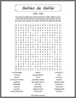 Galileo de Galilei Word Search Thumbnail