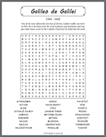 Galileo de Galilei Word Search thumbnail