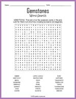 Gemstones Word Search Thumbnail