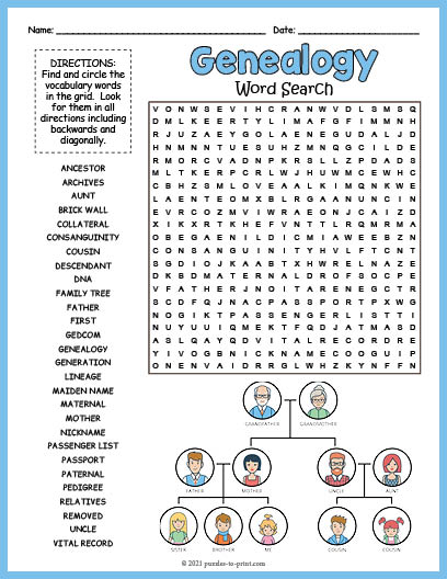 Genealogy Word Search