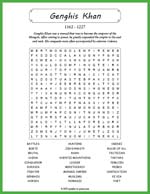 Genghis Khan Word Search Thumbnail