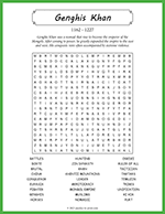 Genghis Khan Word Search thumbnail