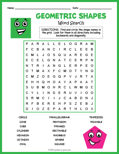 Geometry Word Search