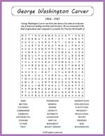 George Washington Carver Word Search Thumbnail