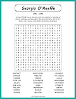 Georgia O'Keeffe Word Search thumbnail