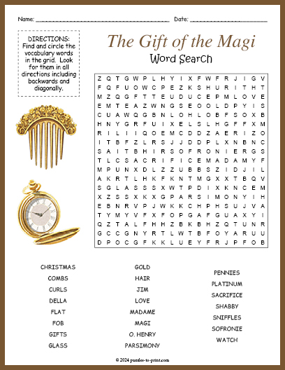 Gift of the Magi Word Search