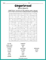 Gingerbread Word Search Thumbnail