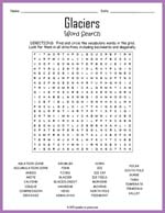 Glaciers Word Search Thumbnail