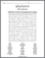 Gladiator Word Search Thumbnail