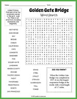 Golden Gate Bridge Word Search Thumbnail