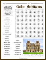 Gothic Architecture Word Search Thumbnail