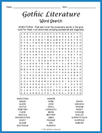 Gothic Literature Word Search thumbnail