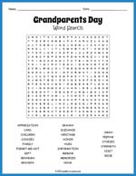 Grandparents Day Word Search Thumbnail