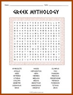 Greek Mythology Word Search Thumbnail