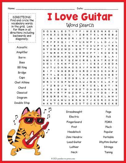 Guitar Word Search