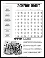Guy Fawkes Bonfire Night Word Search thumbnail