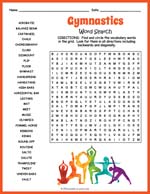 Gymnastics Word Search Thumbnail