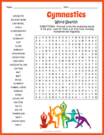 Gymnastics Word Search thumbnail