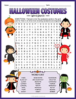 Halloween Costumes Word Search thumbnail