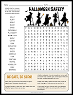 Halloween Safety Word Search thumbnail