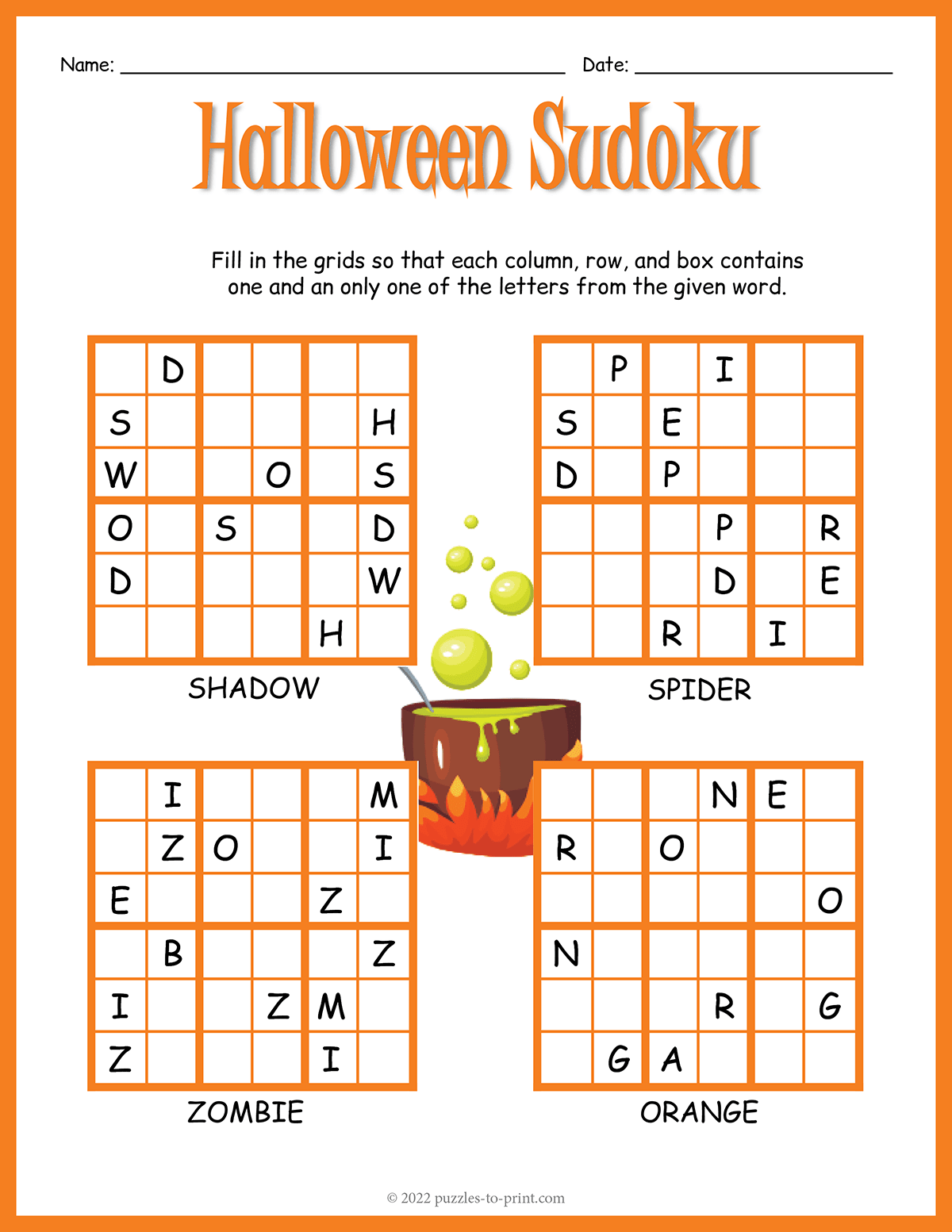 Halloween Sudoku Halloween Sudoku