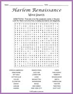 Harlem Renaissance Word Search Thumbnail