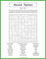 Harriet Tubman Word Search thumbnail
